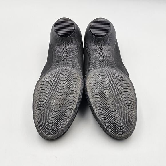 Ecco Womens Size 37 EU 6 US EUC Sculptured Black Nubuck Lace Up Mary Janes Shoes - Picture 5 of 8